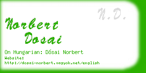 norbert dosai business card