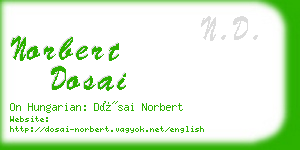 norbert dosai business card